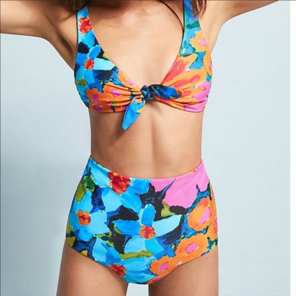 Mara Hoffman Other - MARA HOFFMAN Floral Lydia Highrise Bikini Bottom S